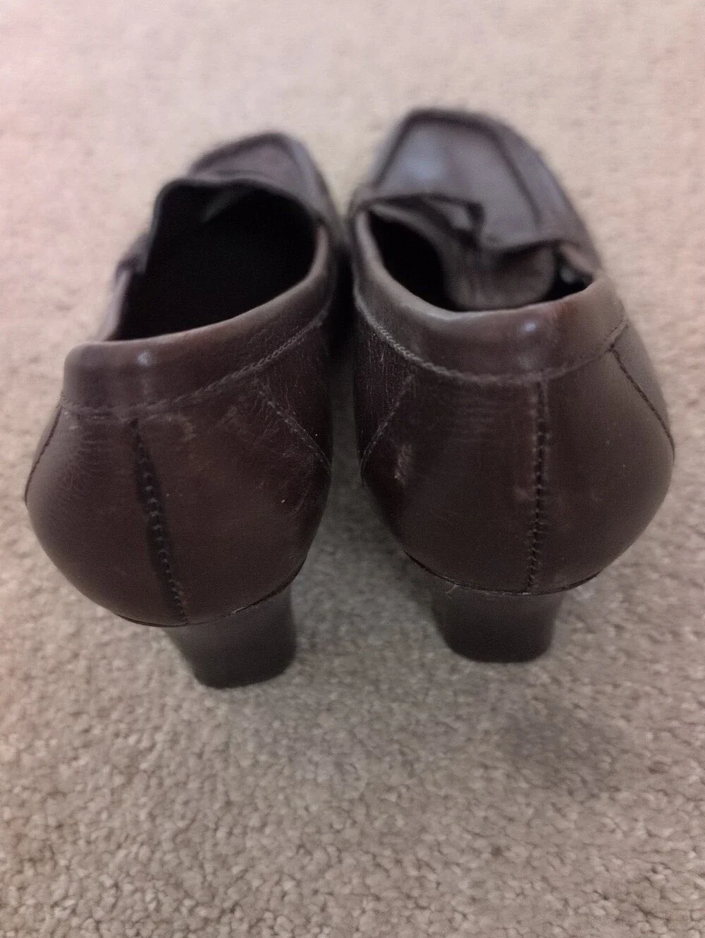 Anne Klein Dark Brown Leather Penny Loafers